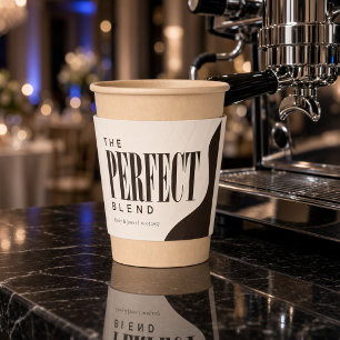 Bold Vintage Black The Perfect Blend Wedding Coffee Cup Sleeve