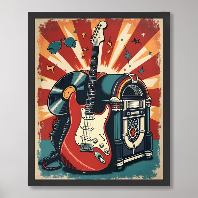 Bold Vintage Music Poster (Framed Front)