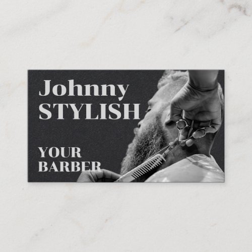 Bold vintage tone barber business card