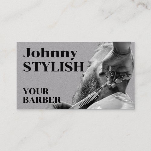 Bold vintage tone barber business card