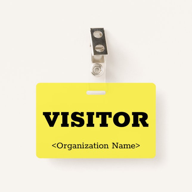 Bold "VISITOR" Badge (Front with Clip)