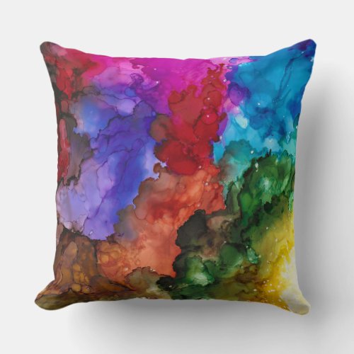 Bold Vivid and Colorful  Throw Pillow