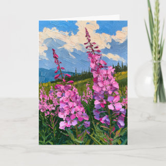 Bold Vivid Impasto Fireweed Card