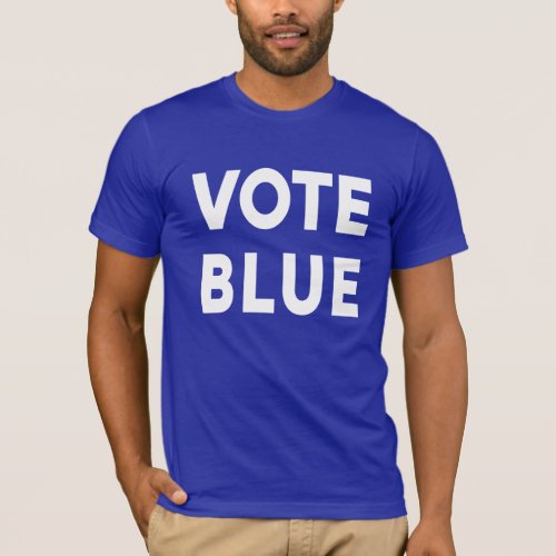 Bold Vote Blue white text on blue political T_Shirt