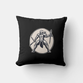 Bold Warrior Pose Accent Pillow