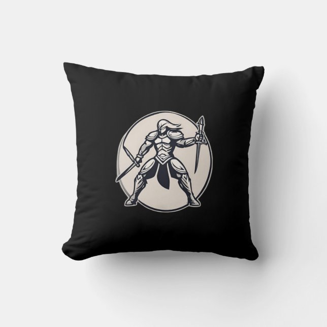 Bold Warrior Pose Accent Pillow (Front)