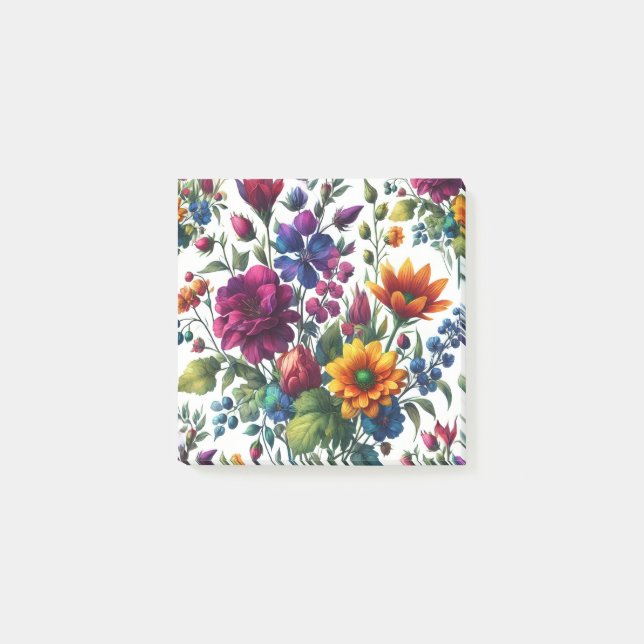 Bold Watercolor Floral  Post-it Notes (Front)