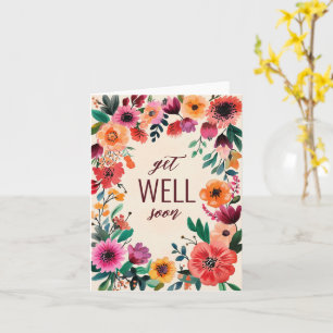 Bold Watercolor Florals WELL SOON CUSTOM Card