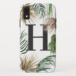 Bold watercolor foliage tropical + palm leaf iPhone XR case