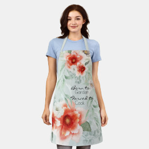 Bold Watercolor Peonies Born to Garden Apron