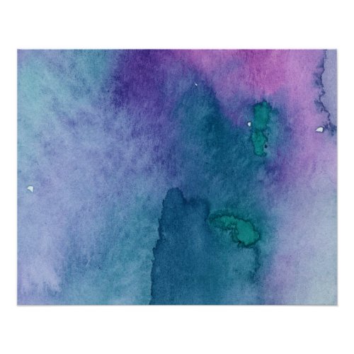 Bold Watercolor Purples and Blues Poster