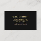 Bold Watercolor Splash with Faux Gold Look Accents Business Card (Back)