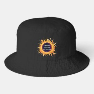 Bold Watercolor Total Solar Eclipse 2026 Name Bucket Hat