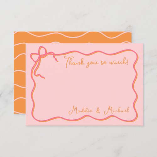 Bold Wavy Hand drawn Thank you Note card