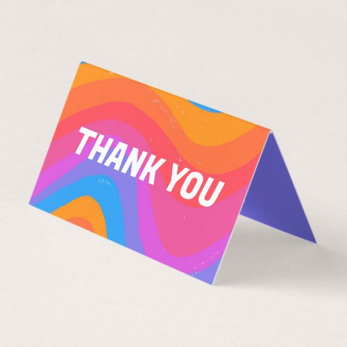 Bold Wavy Rainbow Order Thank You Discount Colorfu Business Card