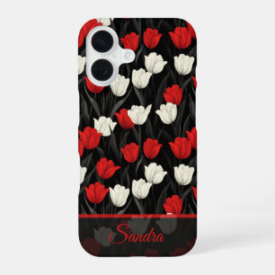 Bold Wedding Gift Tulip Flower Name iPhone 16 Case