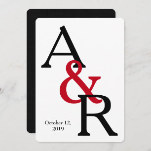 Bold Wedding Initials Invite