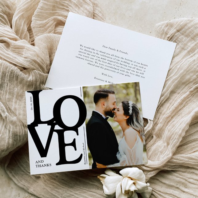 Bold Wedding Photo Wedding Thank You Card (Creator Uploaded)