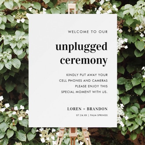 Bold Wedding Unplugged Ceremony Wedding Day Sign