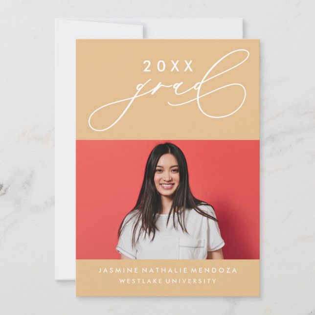 BOLD WHIMSICAL CALLIGRAPHY GRADUATION INVITATION (Front)