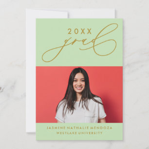BOLD WHIMSICAL CALLIGRAPHY GRADUATION INVITATION