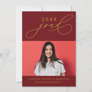 BOLD WHIMSICAL CALLIGRAPHY GRADUATION INVITATION