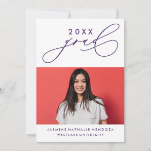 BOLD WHIMSICAL CALLIGRAPHY GRADUATION INVITATION