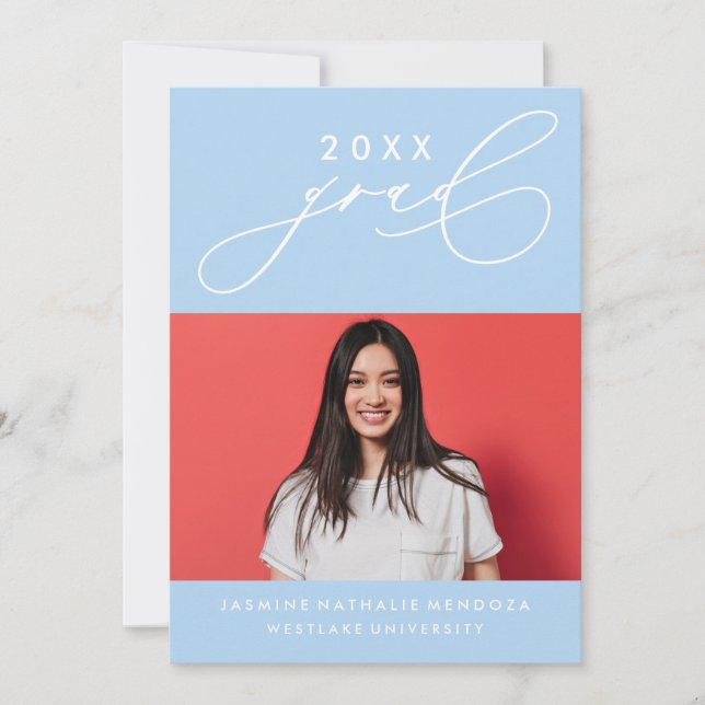 BOLD WHIMSICAL CALLIGRAPHY GRADUATION INVITATION (Front)