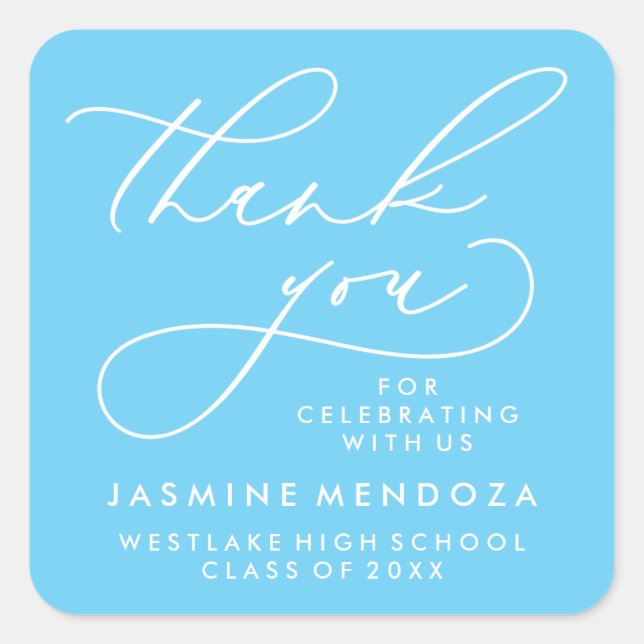 BOLD WHIMSICAL CALLIGRAPHY THANK YOU STICKER (Front)