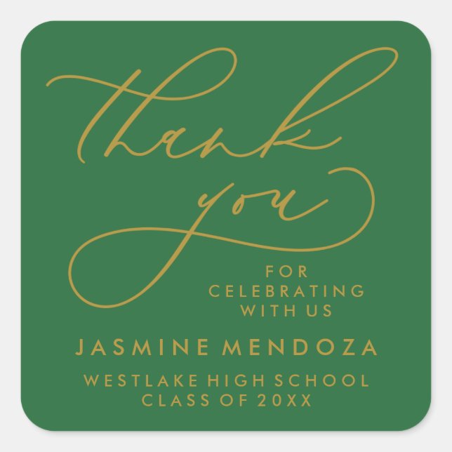 BOLD WHIMSICAL CALLIGRAPHY THANK YOU STICKER (Front)