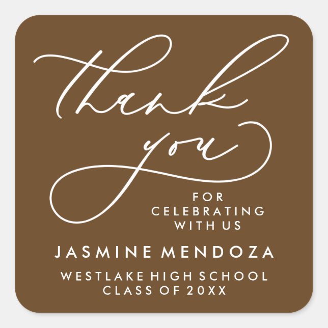 BOLD WHIMSICAL CALLIGRAPHY THANK YOU STICKER (Front)