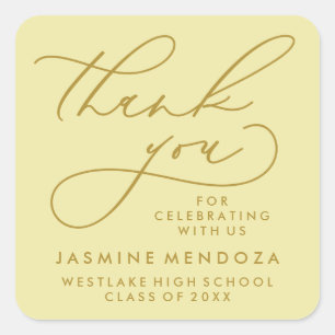 BOLD WHIMSICAL CALLIGRAPHY THANK YOU STICKER