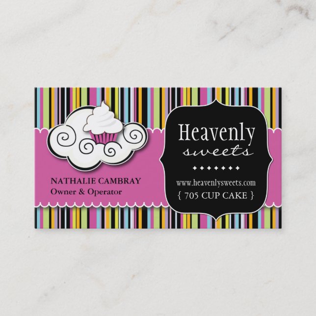 Bold Whimsical Cupcake | Bakery Business Card (Front)