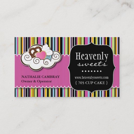 Customizable Bold Whimsical Cupcake | Bakery Business Card