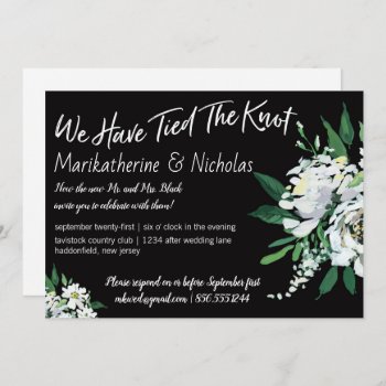 Bold White Flowers After Wedding Party Invitation by PetitePaperie at Zazzle