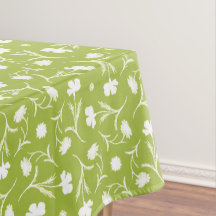Bold White Green Liberty Floral Pattern Elegant