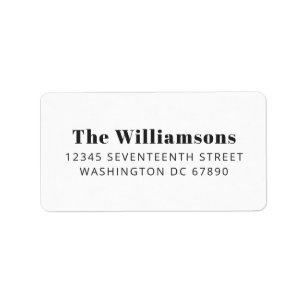 Bold White Modern Typography Custom Return Address Label