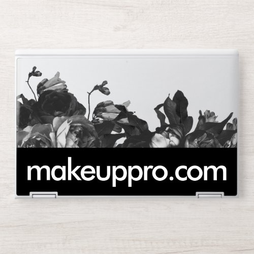 Bold White Snow Makeup Website Black Rose Bouquet HP Laptop Skin
