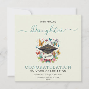 Bold Wildflower Blooming Cap Daughter Graduation Card