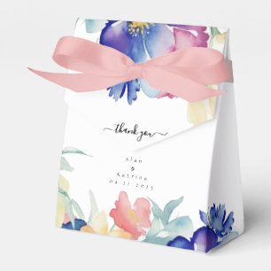 Bold Wildflower Boho Floral Wedding Tent Favor Box