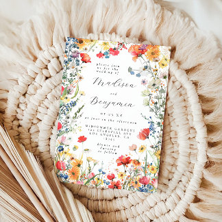 Bold Wildflower Wedding Invitation