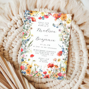 Bold Wildflower Wedding Invitation