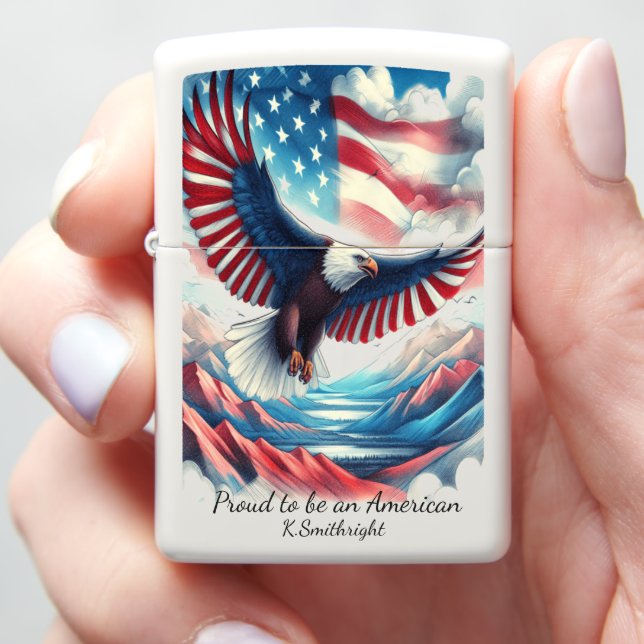 Bold Wings Brave Land Zippo Lighter (In Hand)