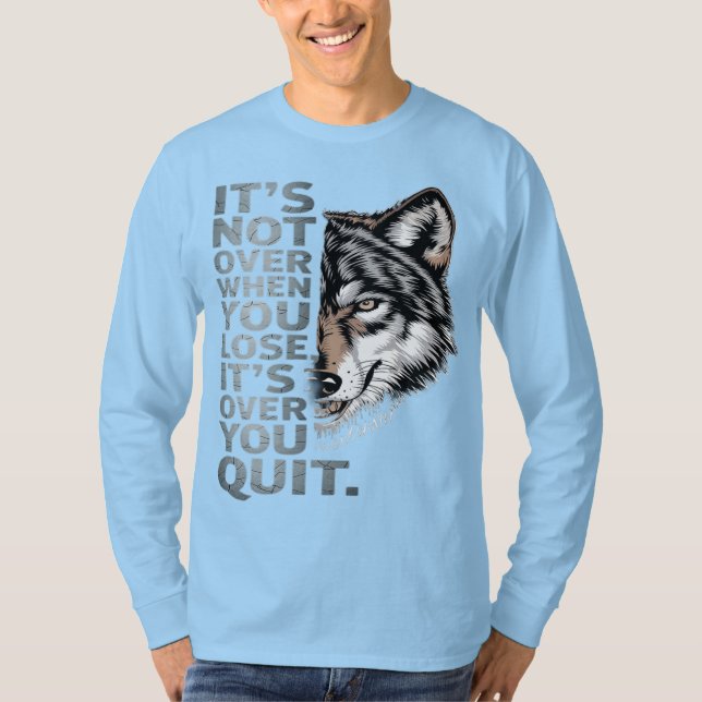 Bold Wolf Motivational Design: Perseverance  T-Shirt (Front)