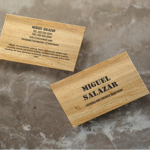 Bold Wood Handyman Construction Business Card