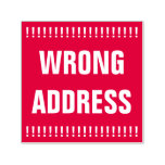 [ Thumbnail: Bold "Wrong Address" Self-Inking Rubber Stamp ]