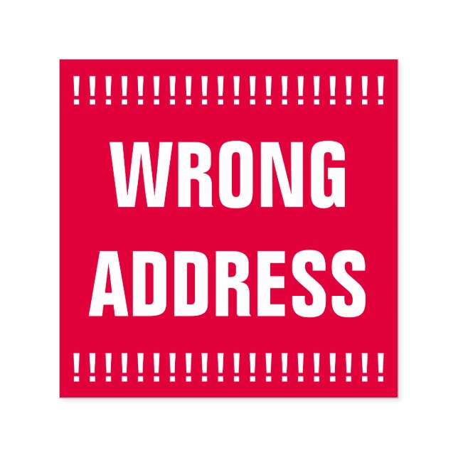 Bold "WRONG ADDRESS" Self-Inking Rubber Stamp (Design)