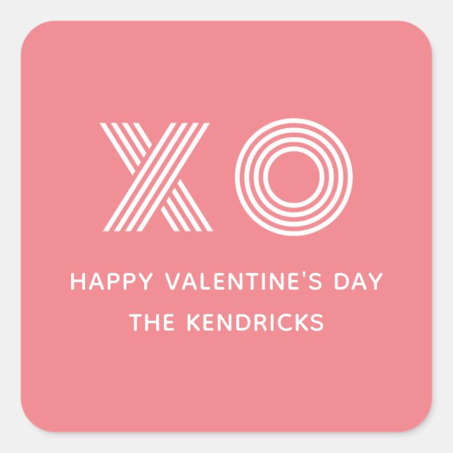 Bold XO Valentine's Day Sticker - Bubblegum (Front)