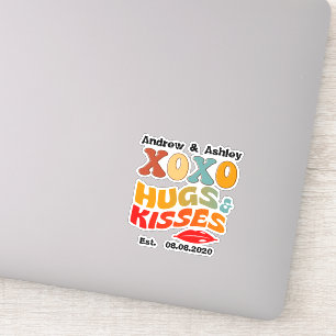 Bold XOXO Hugs & Kisses Valentines day Gift Sticker