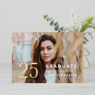 Bold Year graduation announcement foil card